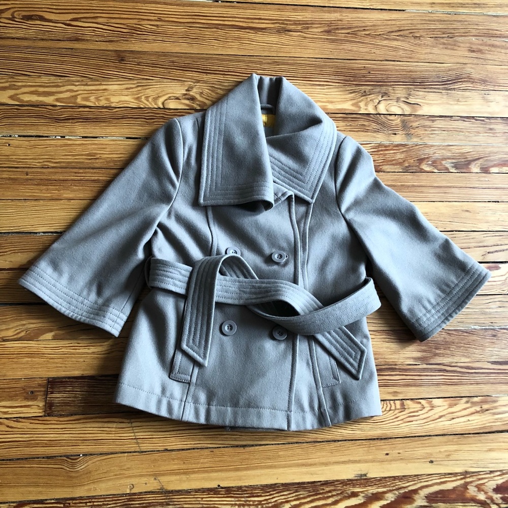 Cropped swing wool coat, size S